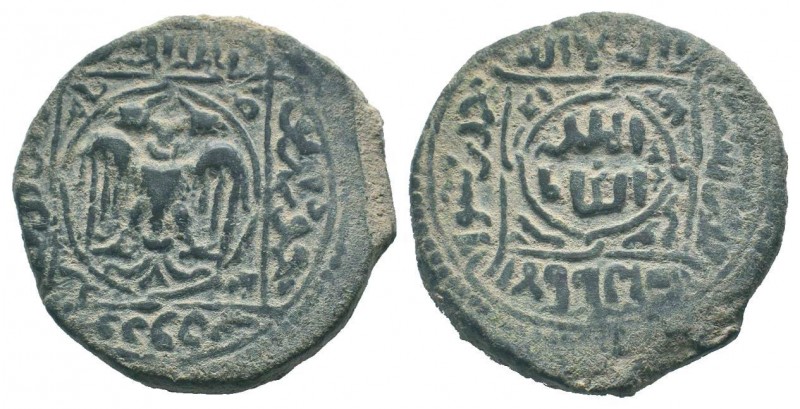 ARTUQIDS..Rukn al-Din Mawdud.1222-1231 AD.Amid mint. AE Dirhem . Amid mint, date...