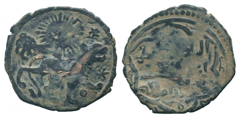 ARTUQIDS of MARDIN.al-Muzzafar Daud.1368-1376 AD.No date.AE Fals.Lion to right, ...