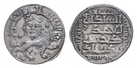 SELJUQ of RUM.Kaykhusraw II.1211-1220 AD.Siwas mint.638 AH.AR Dirhem.Lion advancing right, three stars around, above, personification of sun above / A...