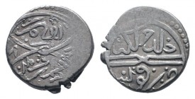 KARAMANID.Ibrahim. 1423-1463 AD. Konya mint.846 AH.AR Akce.Arabic legend / Arabic legend. Album.1275.Very fine.

Weight : 1.1 gr

Diameter : 12 mm