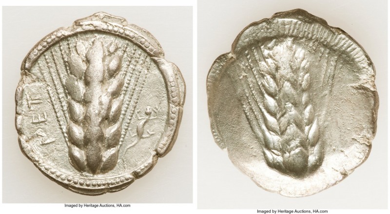 LUCANIA. Metapontum. Ca. 470-440 BC. AR stater (24mm, 7.00 gm, 12h). VF. MET, ba...