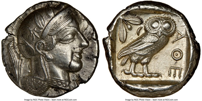 ATTICA. Athens. Ca. 440-404 BC. AR tetradrachm (26mm, 17.19 gm, 5h). NGC Choice ...