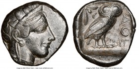 ATTICA. Athens. Ca. 440-404 BC. AR tetradrachm (24mm, 17.16 gm, 4h). NGC Choice XF 4/5 - 3/5, brushed. Mid-mass coinage issue. Head of Athena right, w...