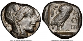ATTICA. Athens. Ca. 440-404 BC. AR tetradrachm (25mm, 17.17 gm, 5h). NGC Choice XF 3/5 - 3/5. Mid-mass coinage issue. Head of Athena right, wearing cr...
