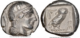 ATTICA. Athens. Ca. 440-404 BC. AR tetradrachm (25mm, 17.16 gm, 9h). NGC XF 5/5 - 4/5. Mid-mass coinage issue. Head of Athena right, wearing crested A...