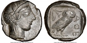 ATTICA. Athens. Ca. 440-404 BC. AR tetradrachm (24mm, 17.13 gm, 9h). NGC XF 5/5 - 3/5. Mid-mass coinage issue. Head of Athena right, wearing crested A...