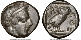 ATTICA. Athens. Ca. 440-404 BC. AR tetradrachm (23mm, 17.19 gm, 3h). NGC XF 3/5 - 4/5. Mid-mass coinage issue. Head of Athena right, wearing crested A...