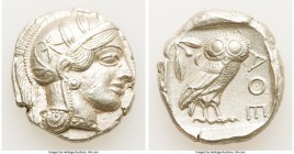 ATTICA. Athens. Ca. 440-404 BC. AR tetradrachm (25mm, 17.19 gm, 7h). XF. Mid-mass coinage issue. Head of Athena right, wearing crested Attic helmet or...