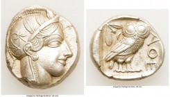 ATTICA. Athens. Ca. 440-404 BC. AR tetradrachm (23mm, 17.16 gm, 9h). XF. Mid-mass coinage issue. Head of Athena right, wearing crested Attic helmet or...