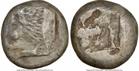 CARIA. Uncertain mint. Ca. 520-450 BC. AR stater (18mm). NGC VF. Persic standard, (Mylasa?). Forepart of lion left, mouth opened slightly, extending f...