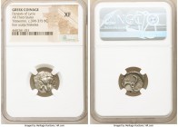 LYCIAN DYNASTS. Trbbenimi (Ca. 390-375 BC). AR third-stater (16mm, 10h). NGC XF. Uncertain mint. Lion scalp facing / TRB-B&#66202;N-EME ('Trbbenimi in...