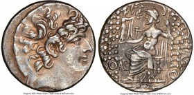 SELEUCID KINGDOM. Philip I Philadelphus (ca. 95/4-76/5 BC). Aulus Gabinius, as Proconsul (57-55 BC) AR tetradrachm (28mm, 1h). NGC XF, die shift. Post...