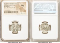 PARTHIAN KINGDOM. Pacorus I (ca. AD 78-120). AR drachm (21mm, 11h). NGC MS Ecbatana. Bust of Pacorus left with long pointed beard, wearing double band...