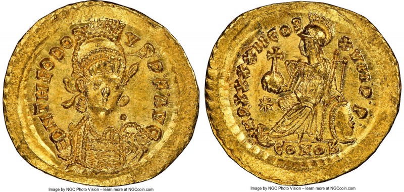 Theodosius II, Eastern Roman Empire (AD 402-450). AV solidus (21mm, 4.36 gm, 6h)...