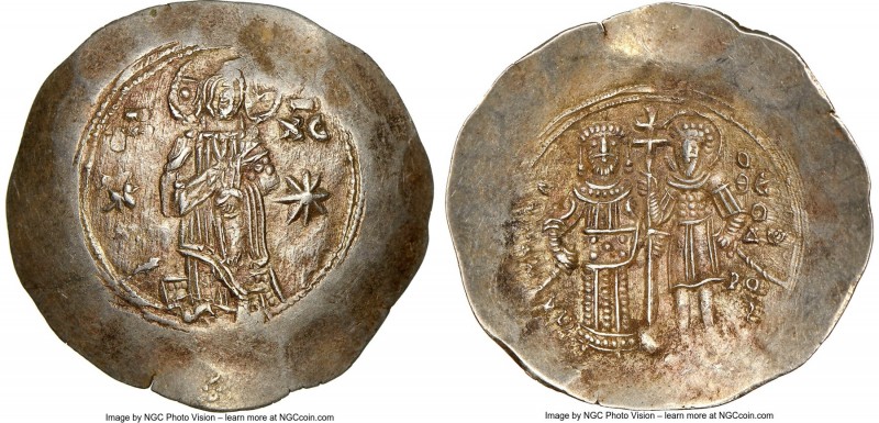 Manuel I Comnenus (AD 1143-1180). EL aspron trachy (31mm, 7.23 gm, 5h). NGC Choi...