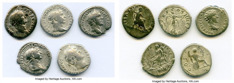 ANCIENT LOTS. Roman Imperial. Lot of five (5) AR denarii. Fine-VF. Includes: Fiv...