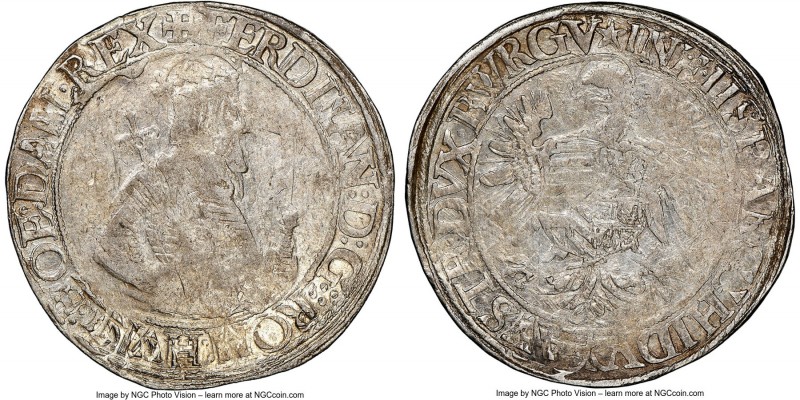 Ferdinand I Taler ND (1521-1564) XF45 NGC, Vienna mint, Dav-8010. Light taupe to...