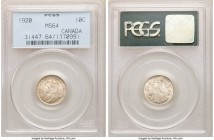 George V 10 Cents 1920 MS64 PCGS, Ottawa mint, KM23a. Near-gem with ample satiny luster.

HID09801242017

© 2020 Heritage Auctions | All Rights Re...