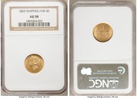 Newfoundland. Victoria gold 2 Dollars 1865 AU58 NGC, London mint, KM5. Conservatively graded, cartwheel luster. 

HID09801242017

© 2020 Heritage ...