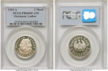 Third Reich "Martin Luther" 2 Mark 1933-A PR66 Deep Cameo PCGS, Berlin mint, KM79. 450th anniversary of the birth of Martin Luther. Blast white froste...
