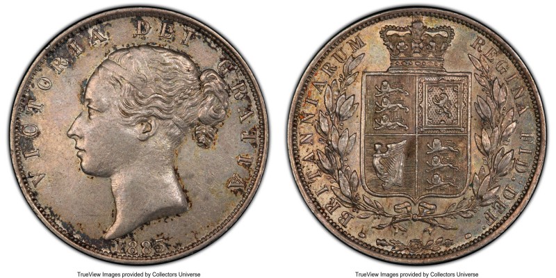 Victoria 1/2 Crown 1883 AU50 PCGS, KM756, S-3889. Exceedingly little actual wear...