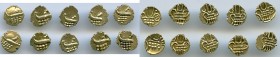 Cochin 10-Piece Lot of Uncertified gold Fanams ND (17th-18th Century) AU, Fr-1504. Average size 7mm. Average weight 0.39gm. Sold as is, no returns.
...