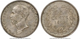 Willem II 25 Cents 1849 MS63 NGC, Utrecht mint, KM76. Steel-gray toning, muted luster. Two year type. 

HID09801242017

© 2020 Heritage Auctions |...
