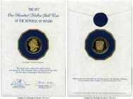 Republic gold Proof "Balboa Anniversary" 100 Balboas 1977-FM, Franklin mint, KM41. Accompanied by the original mint packaging AGW 0.2361 oz.

HID098...