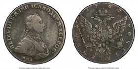 Peter III Rouble 1762 MMД-ДM VF Details (Devices Engraved) PCGS, Red mint, KM-C47.1, Bit-9. Elements of the hair and armor manually re-engraved. 

H...