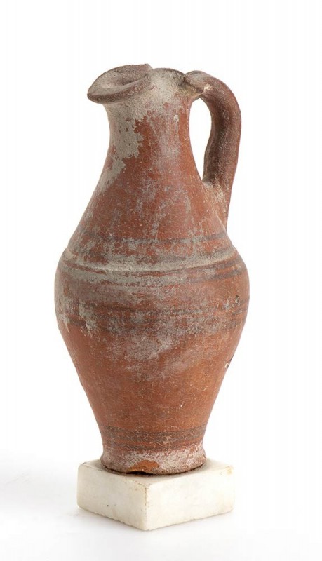 OINOCHOE FENICIO-PUNICA
 Prima metà del V secolo a.C.; alt cm 17,5 (con base cm...