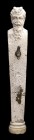 ERMA DIONISIACA IN TRAVERTINO
 I - II secolo d.C.; alt. totale cm 106,5; alt. erma cm 97; base cm 10 x 9; Fontana moderna del tipo vedovella, realizz...
