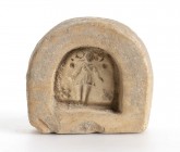 MATRICE IN TERRACOTTA
 IV - II secolo a.C.; alt. cm 8,5; lungh. cm 9; spessore cm 3; Graziosa matrice in terracotta per la realizzazione di pesi da t...