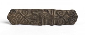 PINTADERAS OBLUNGA
 Cultura Tumaco - La Tolita, IV secolo a.C. - IV secolo d.C.; lungh. cm 11,3; Caratterizzata da una decorazione antropomorfa e usa...