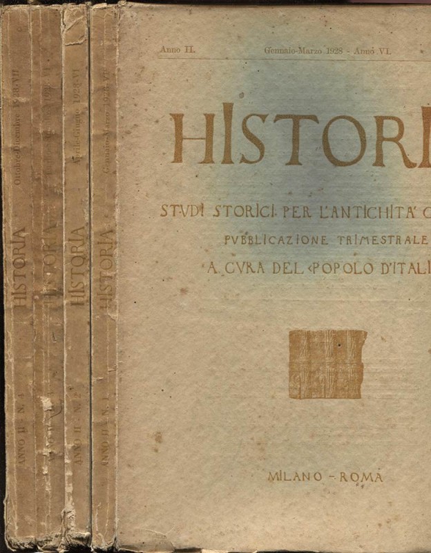 A.A.V.V. - HISTORIA. Studi storici per l’antichità classica. 4 Fascicoli, 1928. ...