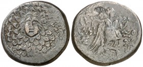 (105-90 ó 90-85 a.C.). Ponto. Amisos. AE 22. (S. 3642) (CNG. VII, 242). Acuñada bajo Mithradates VI. 7,70 g. MBC-.
