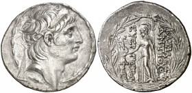 Imperio Seléucida. Antíoco VII Euergetes (138-129 a.C.). Antioquía ad Orontem. Tetradracma. (S. 7092 var) (CNG. IX, 1067d). Rayitas en anverso. 16,55 ...
