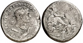 (110-111 d.C.). Trajano. Siria. Antioquía ad Orontem. Tetradracma. (S.GIC. 1089 var, de Tiro) (RPC. III, 3540). 12,11 g. MBC-/BC.