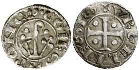 Comtat d'Urgell. Ponç de Cabrera (1236-1243). Agramunt. Diner. (Cru.V.S. 126.2) (Cru.C.G. 1943c). Leves manchitas. 0,55 g. MBC.