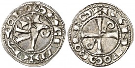 Comtat de Tolosa. Alfons Jordà (1112-1148). Tolosa. Òbol. (D. 1227) (P.A. falta). La leyenda de anverso empieza a las 6h del reloj. 0,40 g. MBC+.