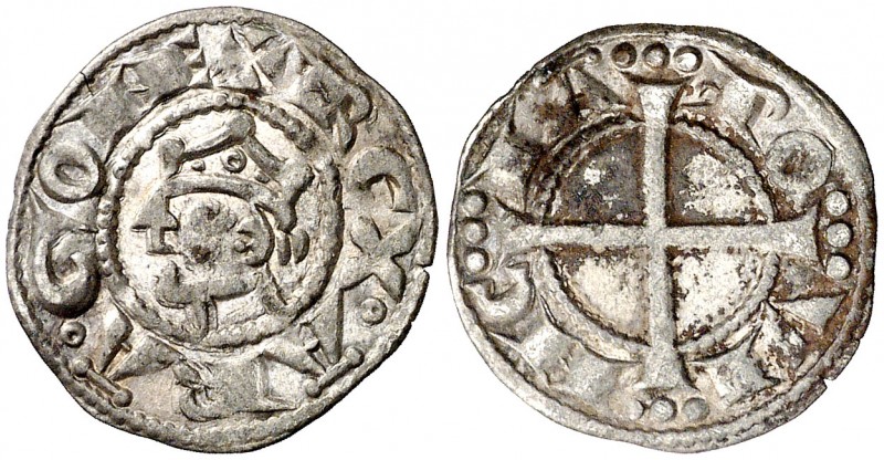 Pere I (1196-1213). Provença. Ral coronat. (Cru.V.S. 172) (Cru.Occitània 98a) (C...