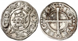 Pere I (1196-1213). Provença. Ral coronat. (Cru.V.S. 172) (Cru.Occitània 98a) (Cru.C.G. 2114a). Corona simple. 0,82 g. EBC-.