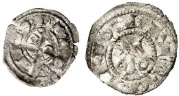Alfons I (1162-1196). Barcelona. (Cru.C.G. 296 y 297). Lote de un diner y un òbol. MBC/MBC+.
