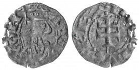 Jaume I (1213-1276). Aragón. Óbolo jaqués. (Cru.V.S. 319) (Cru.C.G. 2135). Pequeñas grietas que atraviesan el cospel. Escasa. 0,37 g. (MBC).