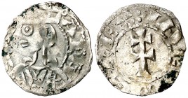 Jaume I (1213-1276). Aragón. Óbolo jaqués. (Cru.V.S. 319) (Cru.C.G. 2135). Escasa. 0,30 g. MBC.
