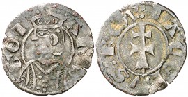 Jaume II (1291-1327). Aragón. Dinero jaqués. (Cru.V.S. 364) (Cru.C.G. 2182). 0,94 g. MBC-.