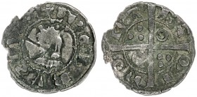 Pere III (1336-1387). Barcelona. Diner. (Cru.V.S. 416.2) (Cru.C.G. 2230c). 0,61 g. MBC-.