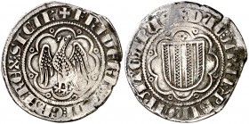 Frederic III de Sicilia (1296-1337). Sicilia. Pirral. (Cru.V.S. 564) (Cru.C.G. 2552). 3,10 g. MBC-.
