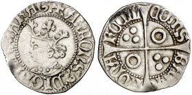 Alfons IV (1416-1458). Perpinyà. Croat. (Cru.V.S. 827.2) (Badia 614 sim) (Cru.C.G. 2869b). Rayitas. Limpiada. Muy rara. 3,12 g. MBC-/MBC.