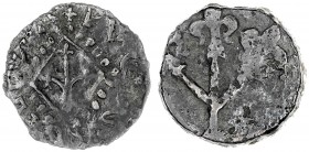 (s. XVI). Lleida. Pugesa. (Cru.C.G. 3768) (Cru.L. 1760). Escasa. 2,61 g. BC+.