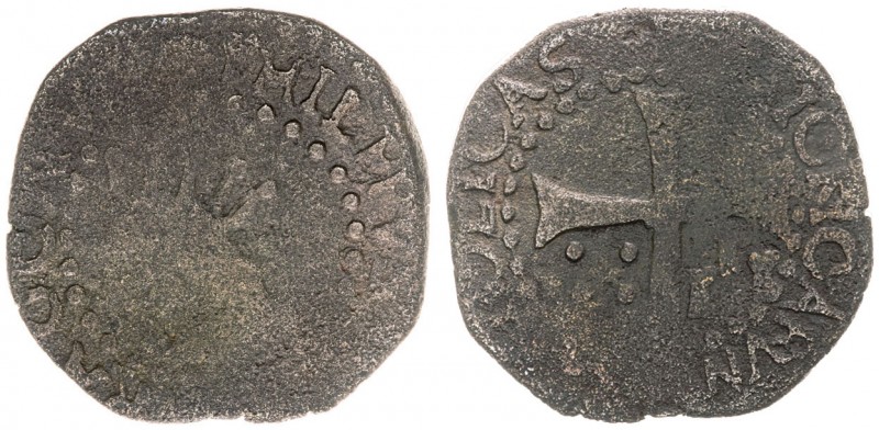 s/d. Felipe IV. Mallorca. 1 dobler. (AC. 32) (Cru.C.G. 4432b). 1,38 g. BC.